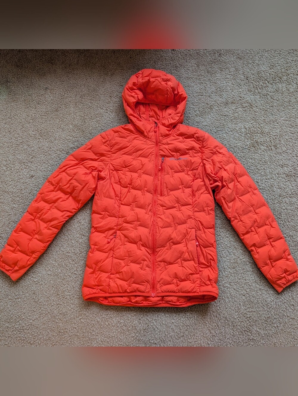 Eddie Bauer Women's First Ascent Down Puffer Jacket - Bright Orange, Size Small